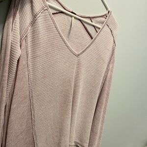 Free People V-Neck Thermal Shirt